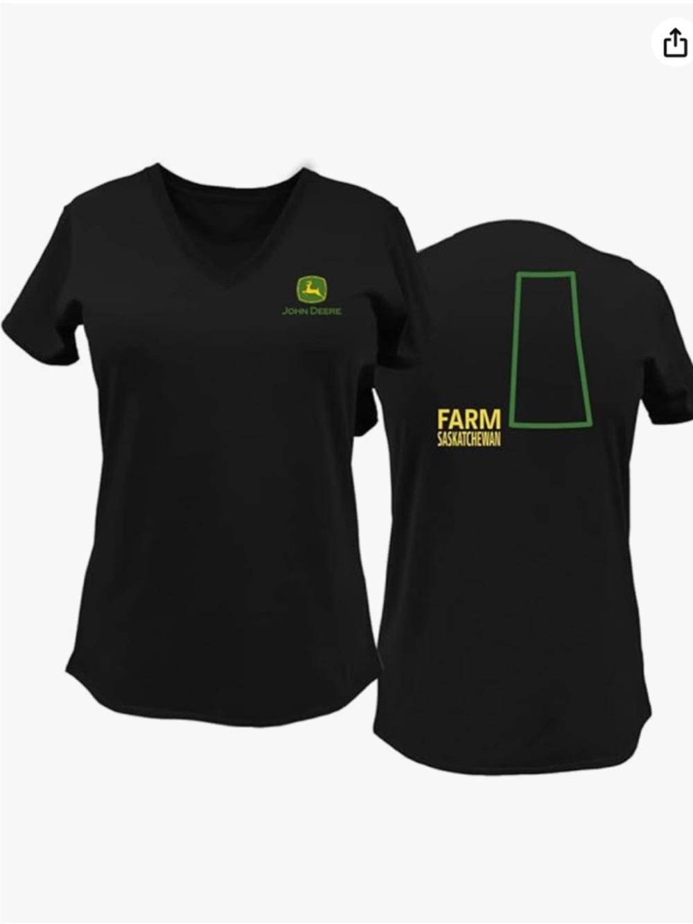 Women’s John Deere Provincial Pride - Saskatchewan V Neck Shirt in sz Medium